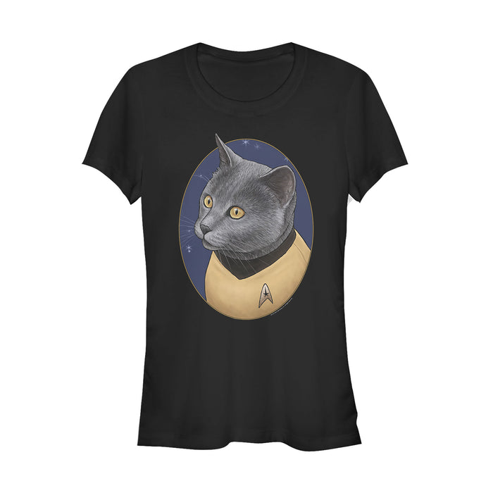 fifth sun Junior's Star Trek Chekov Cat Portrait T-Shirt