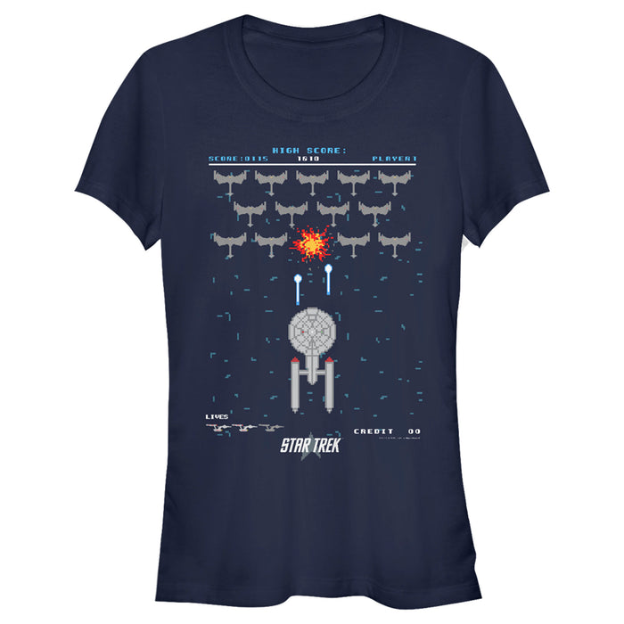 fifth sun Junior's Star Trek Enterprise Pixel Video Game Battle T-Shirt