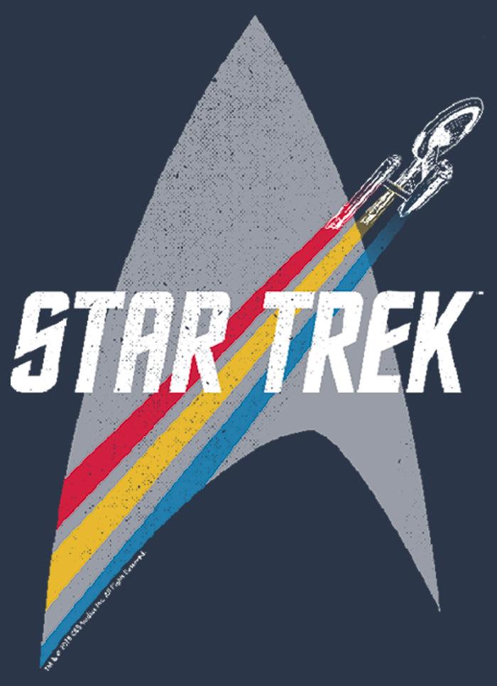 Fifth Sun Junior's Star Trek Enterprise Starfleet Rainbow Streak Racerback Tank Top