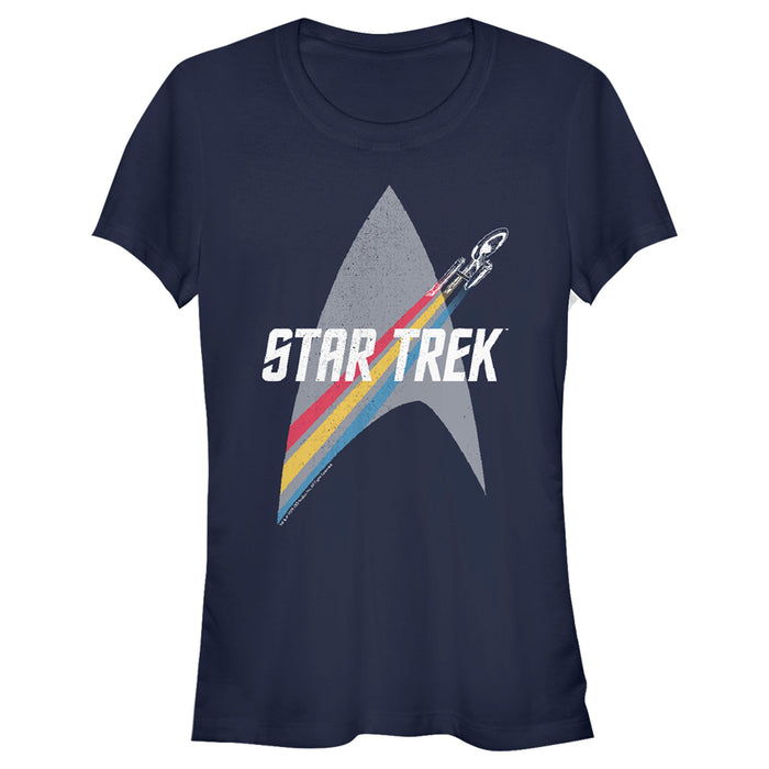 fifth sun Junior's Star Trek Enterprise Starfleet Rainbow Streak T-Shirt