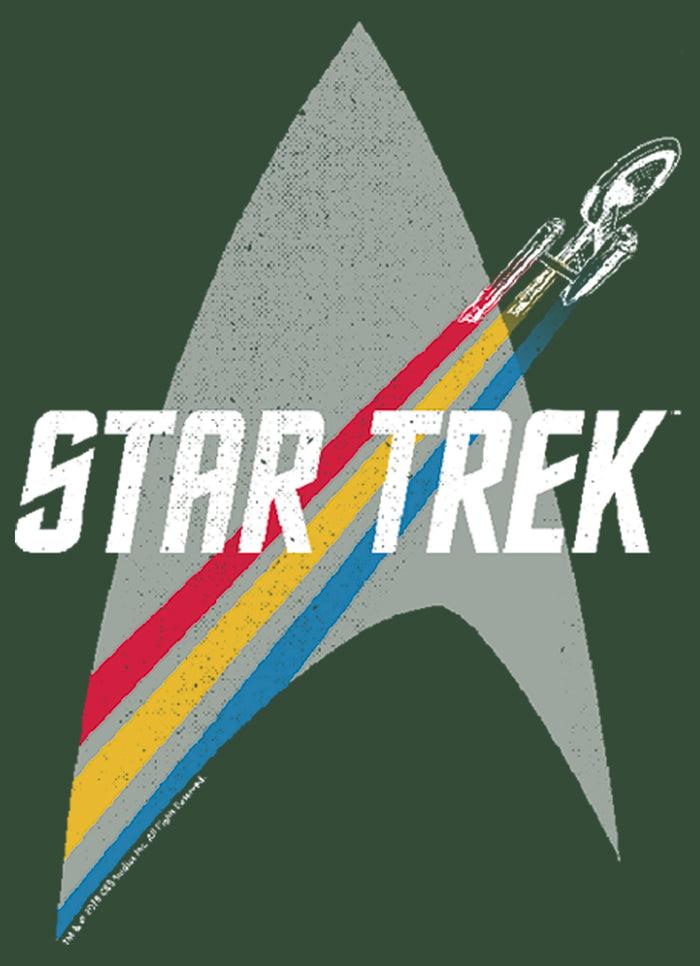 Fifth Sun Junior's Star Trek Enterprise Starfleet Rainbow Streak Festival Muscle Tee