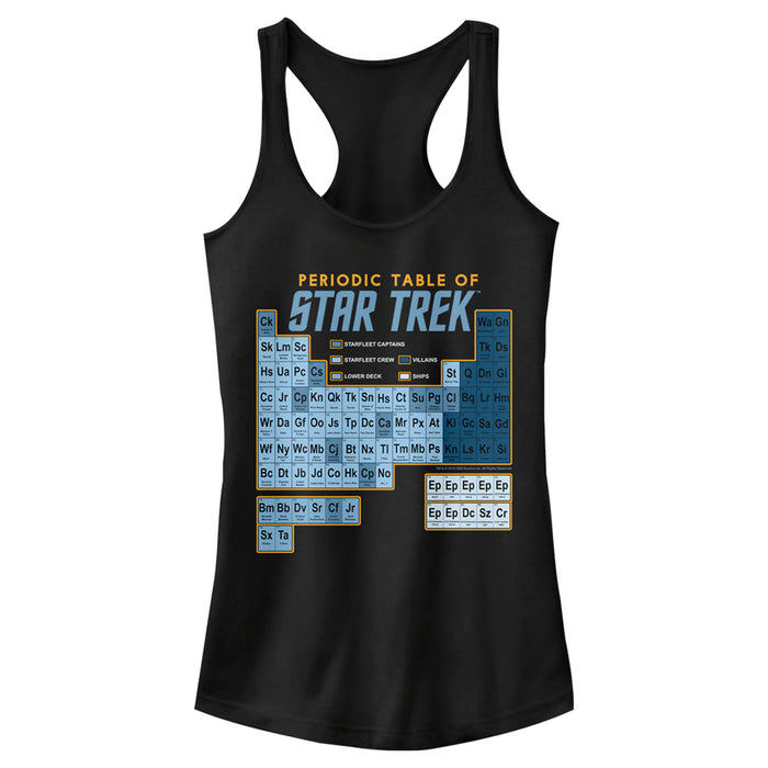 fifth sun Junior's Star Trek Periodic Table of Starfleet Racerback Tank Top