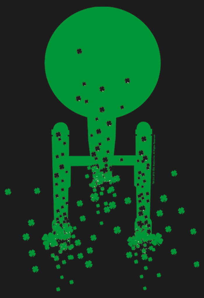 Fifth Sun Junior's Star Trek St. Patrick's Enterprise Clover Fill Festival Muscle Tee