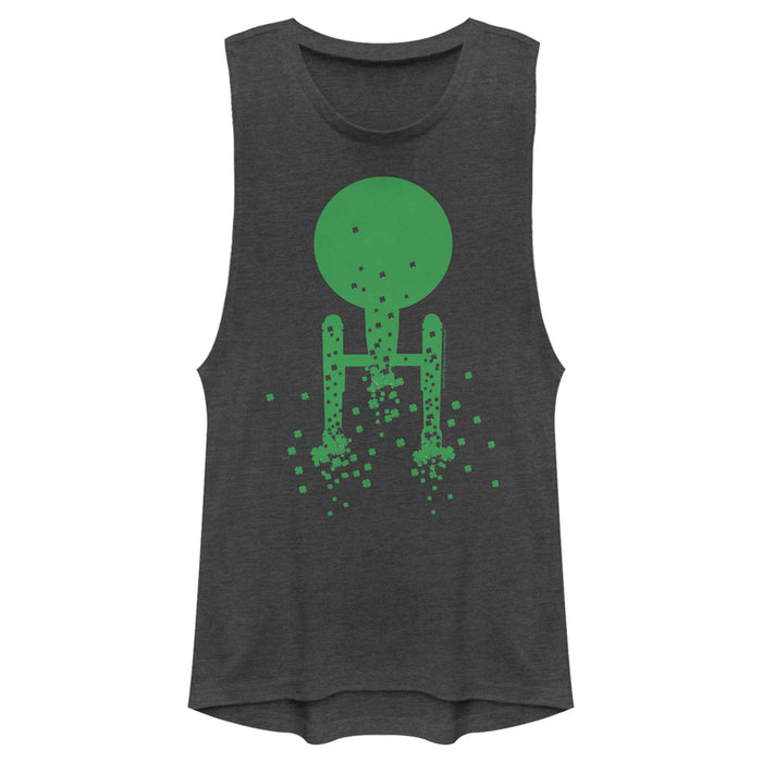 fifth sun Junior's Star Trek St. Patrick's Enterprise Clover Fill Festival Muscle Tee