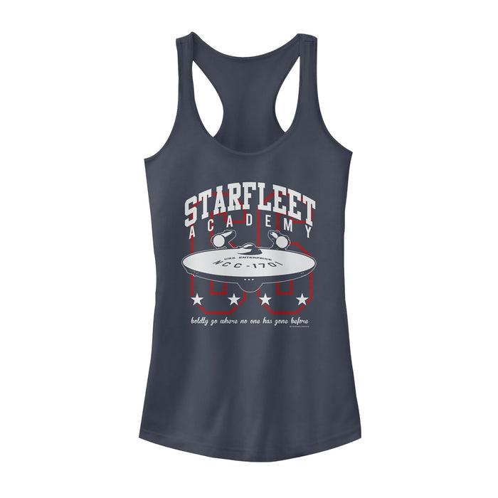 fifth sun Junior's Star Trek Starfleet Academy Bright Racerback Tank Top