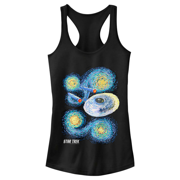 fifth sun Junior's Star Trek Starry Night USS Enterprise Racerback Tank Top