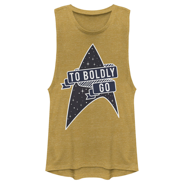 fifth sun Junior's Star Trek To Boldly Go Starfleet Festival Muscle Tee
