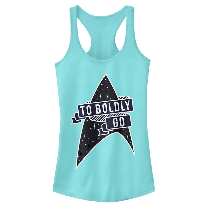 fifth sun Junior's Star Trek To Boldly Go Starfleet Racerback Tank Top