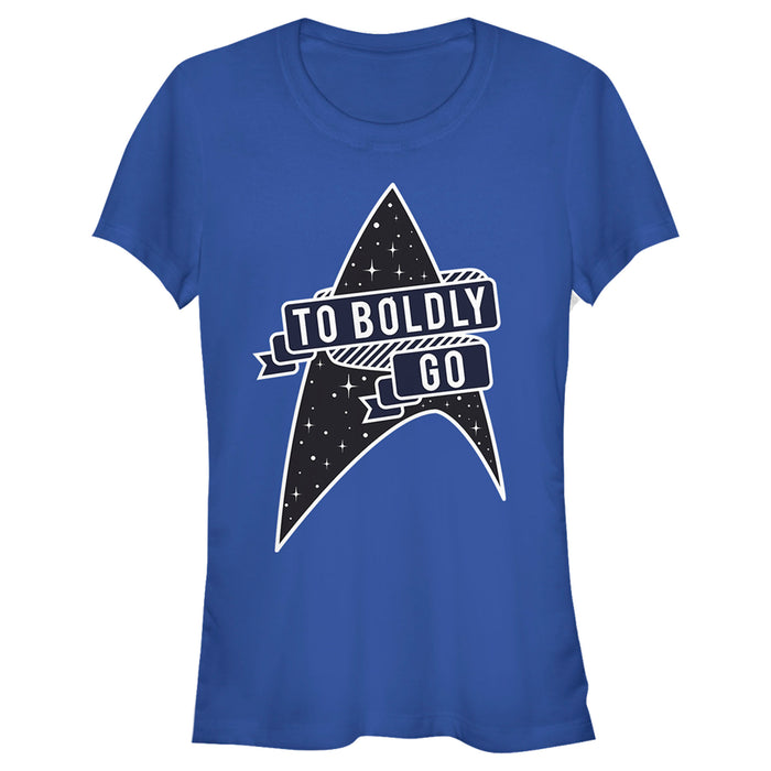 fifth sun Junior's Star Trek To Boldly Go Starfleet T-Shirt