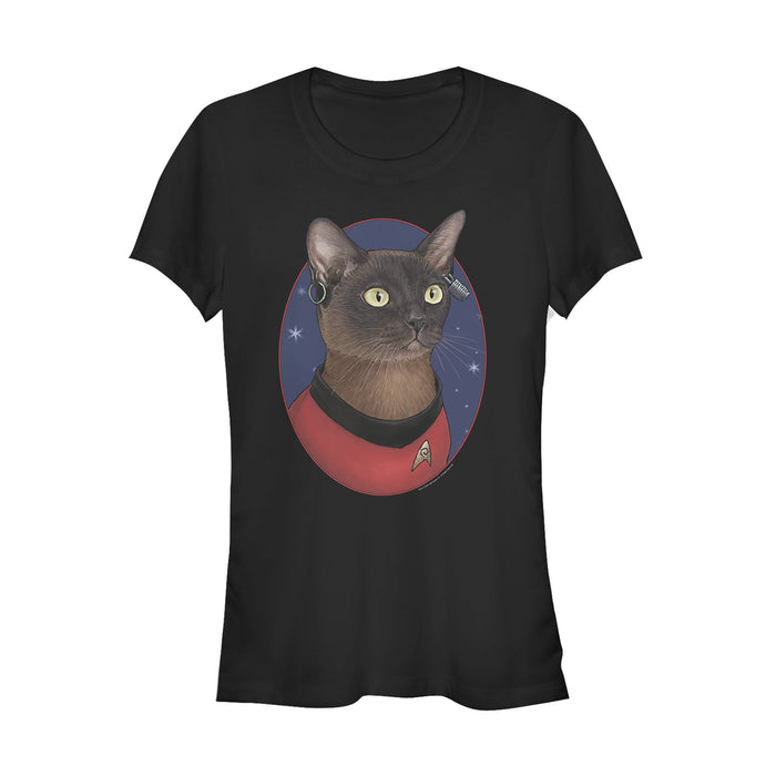fifth sun Junior's Star Trek Uhura Cat Portrait T-Shirt