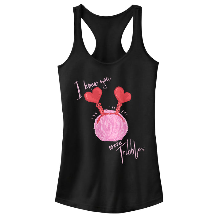 fifth sun Junior's Star Trek Valentine I Knew You Were Tribble Racerback Tank Top