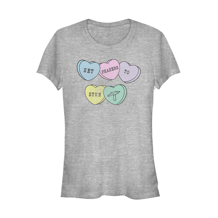 fifth sun Junior's Star Trek Valentine Phasers to Stun Candy Hearts T-Shirt