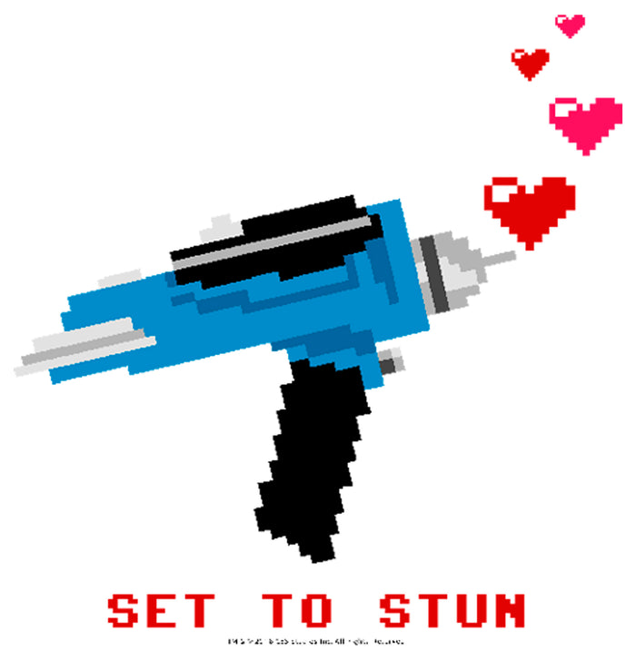 Fifth Sun Junior's Star Trek Valentine's Pixel Set Phasers To Stun T-Shirt