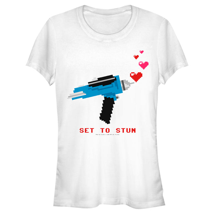 fifth sun Junior's Star Trek Valentine's Pixel Set Phasers to Stun T-Shirt