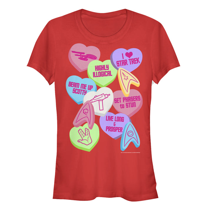 fifth sun Junior's Star Trek Valentine's Starfleet Candy Hearts T-Shirt