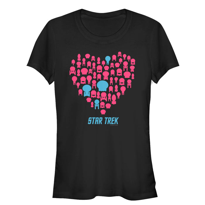 fifth sun Junior's Star Trek Valentine's Starfleet Ship Heart T-Shirt