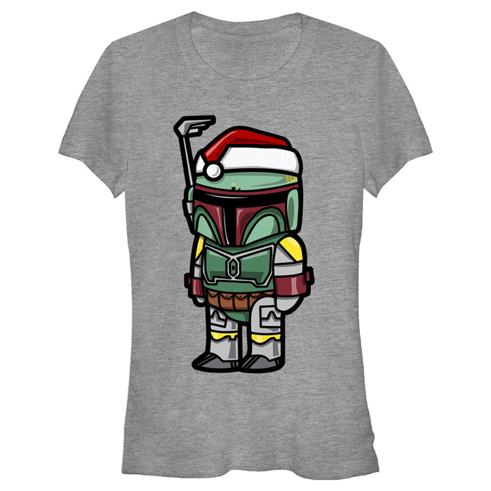fifth sun Junior's Star Wars Boba Fett Santa Hat Cartoon T-Shirt