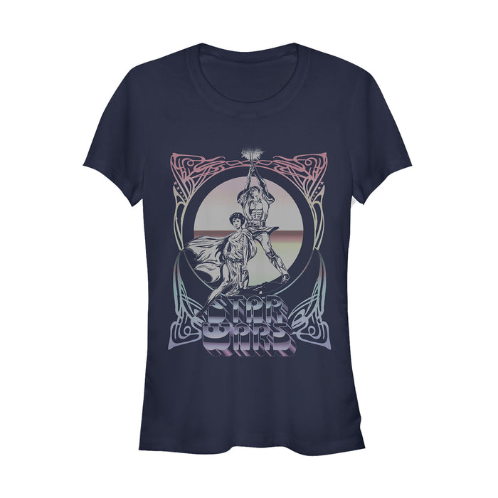 fifth sun Junior's Star Wars Celtic Frame Luke & Leia T-Shirt