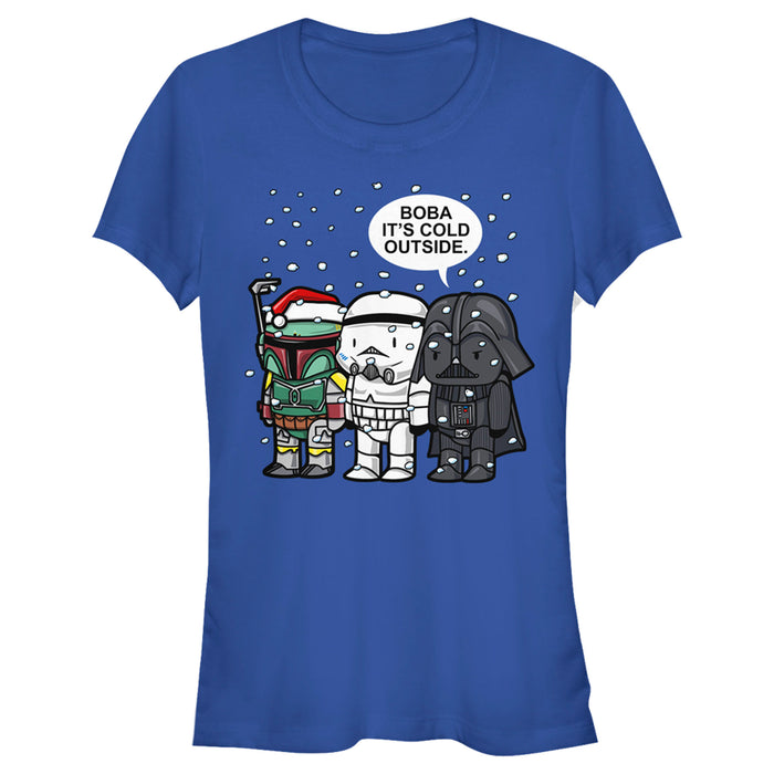 fifth sun Junior's Star Wars Christmas Boba It's Cold Outside T-Shirt