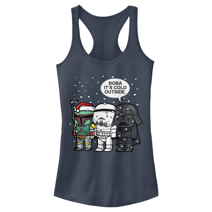 Fifth Sun Junior's Star Wars Christmas Boba It's Cold Outside Racerback Tank Top