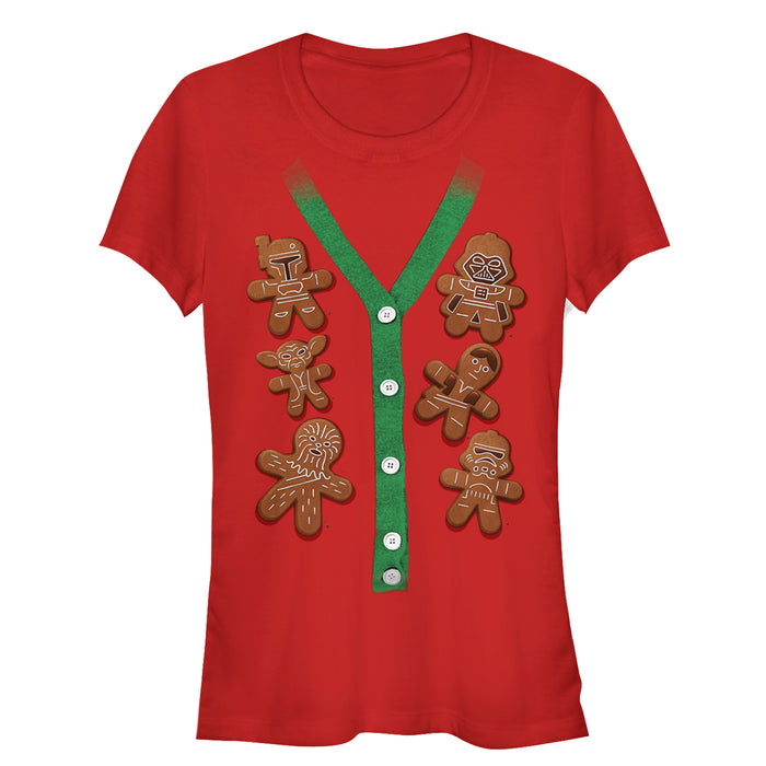 fifth sun Junior's Star Wars Christmas Cookies Cardigan Print T-Shirt