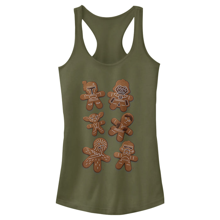 fifth sun Junior's Star Wars Christmas Gingerbread Cookies Racerback Tank Top