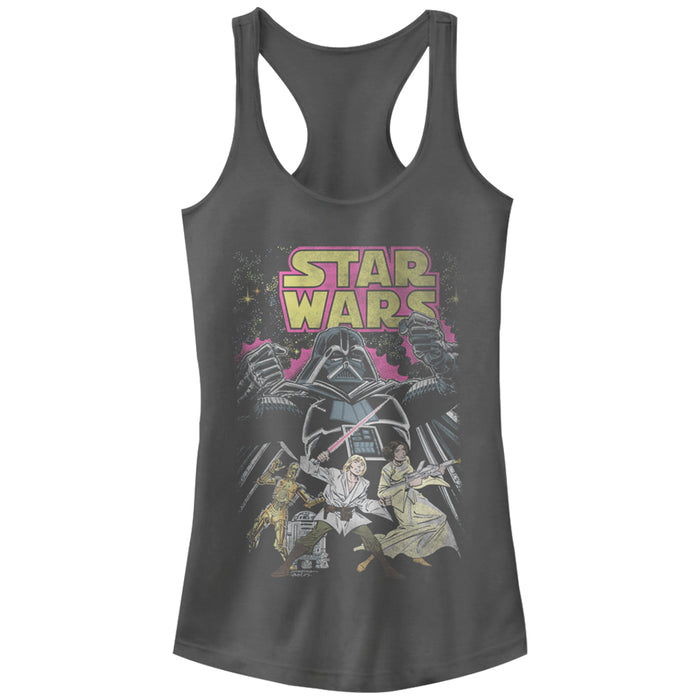 Fifth Sun Junior's Star Wars Comic Cover Racerback Tank Top