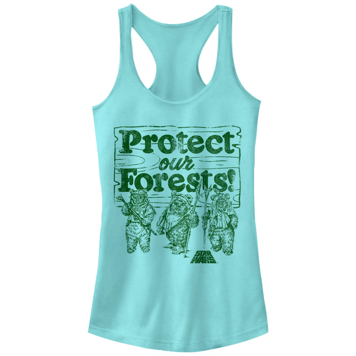 fifth sun Junior's Star Wars Ewok Protect Our Forests Racerback Tank Top
