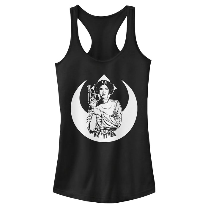 fifth sun Junior's Star Wars Leia Rebel Logo Racerback Tank Top