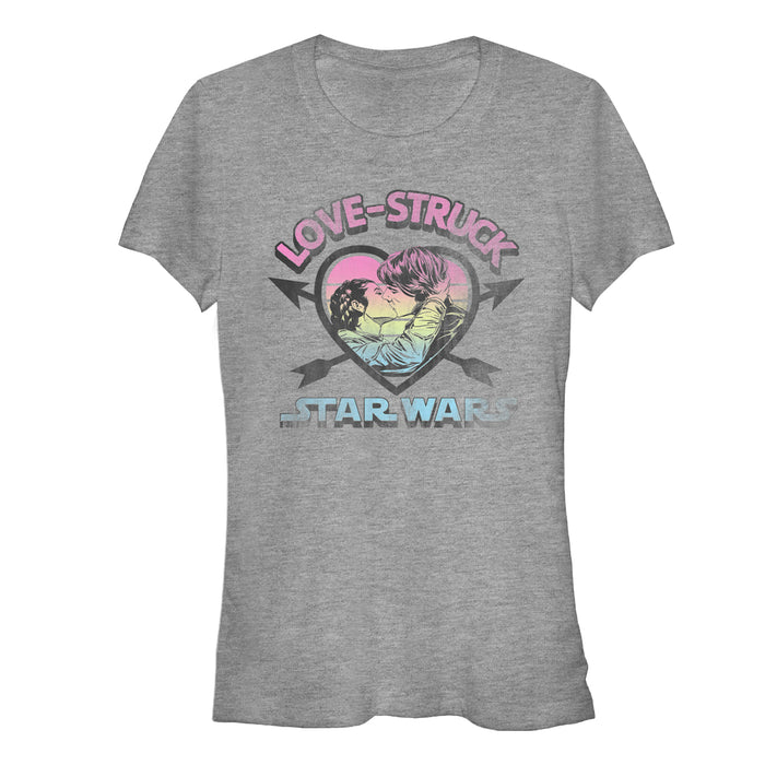 fifth sun Junior's Star Wars Love-Struck Han and Leia T-Shirt