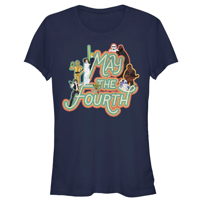fifth sun Junior's Star Wars May the Fourth Classic Characters T-Shirt
