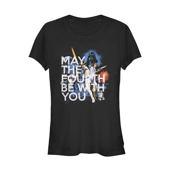 fifth sun Junior's Star Wars May the Fourth Classic Scene T-Shirt