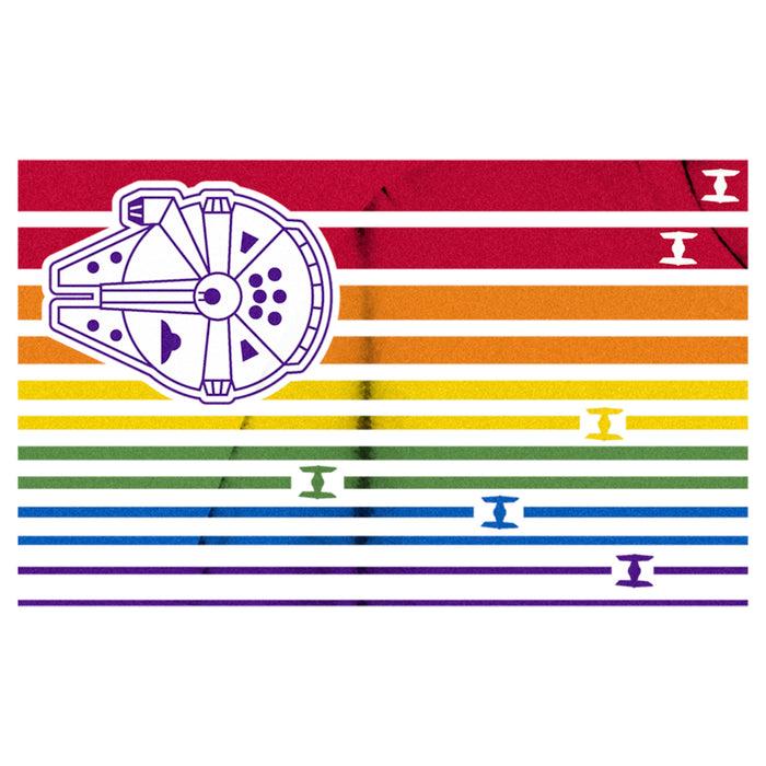 Fifth Sun Junior's Star Wars Millennium Falcon Pride Flag T-Shirt