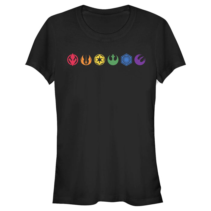 fifth sun Junior's Star Wars Pride Rainbow Crests T-Shirt