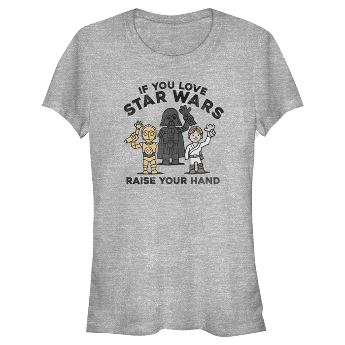fifth sun Junior's Star Wars Raise Your Hand Cartoon T-Shirt