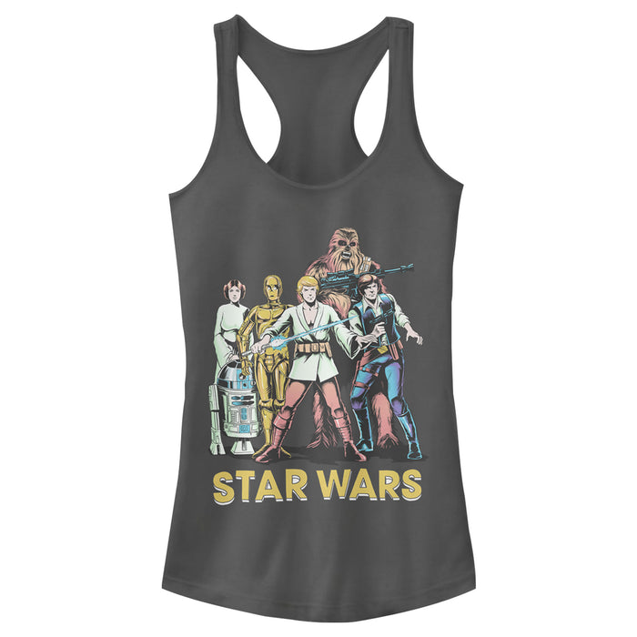 fifth sun Junior's Star Wars Retro Character Line-Up Racerback Tank Top