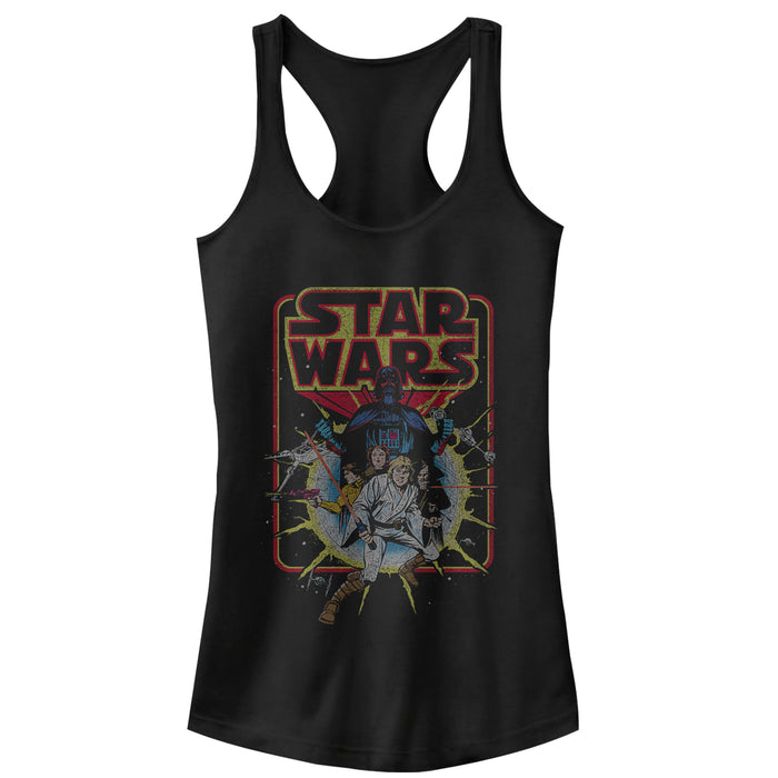 fifth sun Junior's Star Wars Retro Explosion Racerback Tank Top