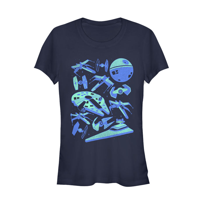 fifth sun Junior's Star Wars Spaceship Collage T-Shirt