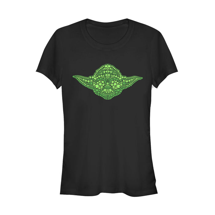 fifth sun Junior's Star Wars St. Patrick's Yoda Clover Face T-Shirt