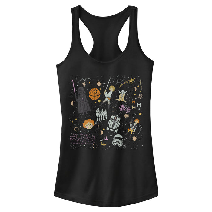 fifth sun Junior's Star Wars Starry Character Collection Racerback Tank Top