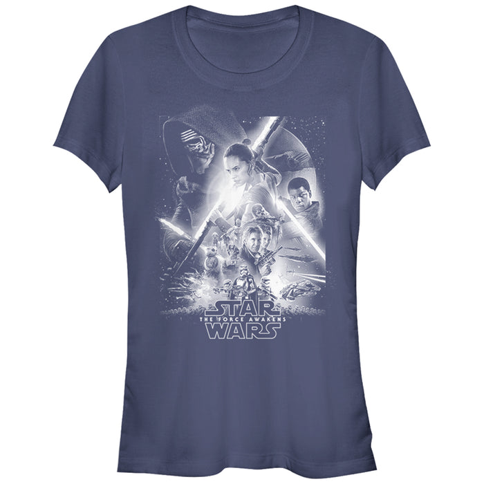 fifth sun Junior's Star Wars The Force Awakens Poster T-Shirt