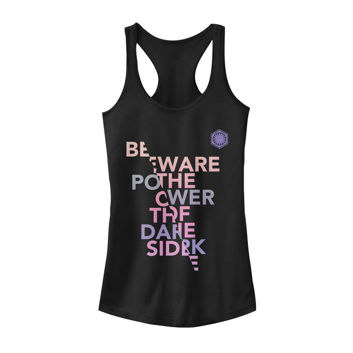 fifth sun Junior's Star Wars The Last Jedi Beware the Dark Side Racerback Tank Top