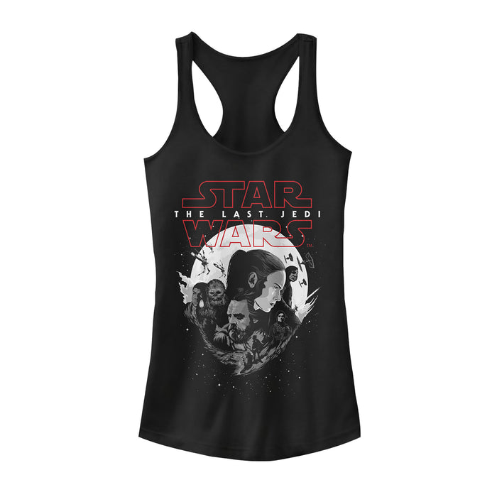 fifth sun Junior's Star Wars The Last Jedi Group Planet Logo Racerback Tank Top