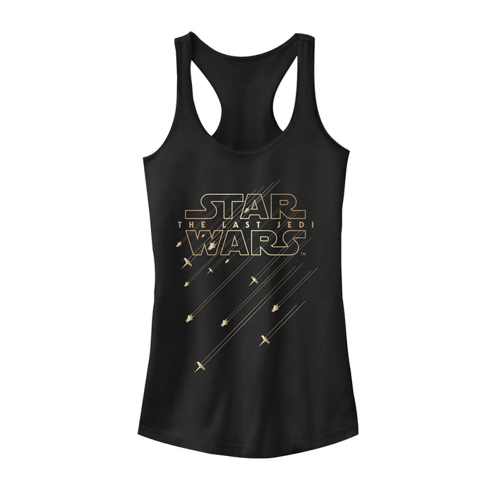 fifth sun Junior's Star Wars The Last Jedi Star Ship Streak Racerback Tank Top