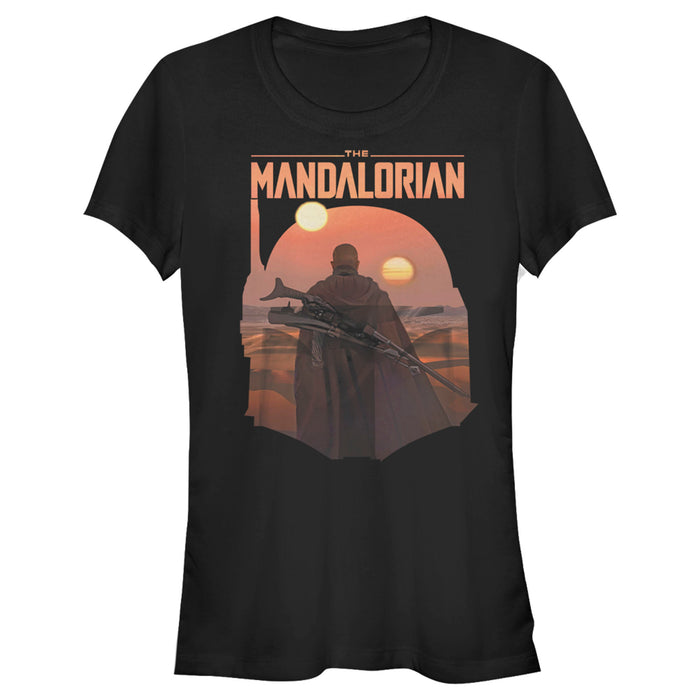fifth sun Junior's Star Wars: The Mandalorian Boba Fett Sunset Helmet T-Shirt