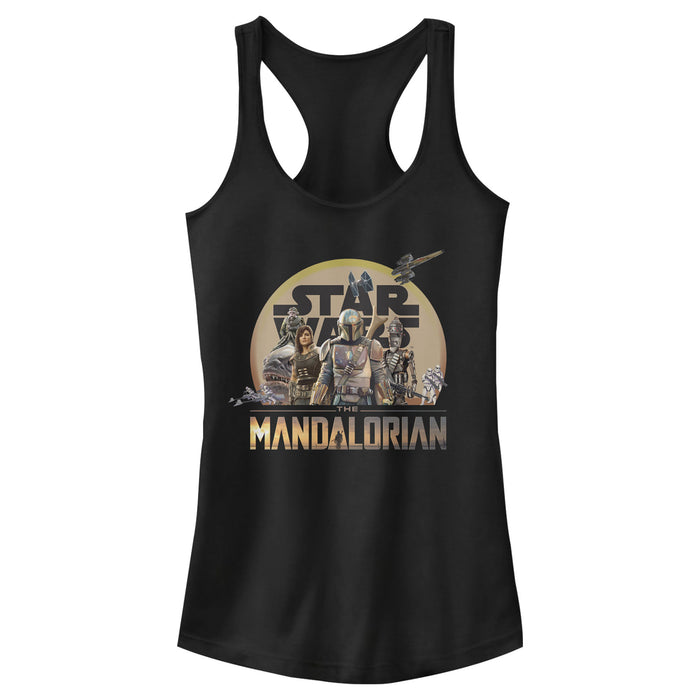 fifth sun Junior's Star Wars: The Mandalorian Character Collage Racerback Tank Top