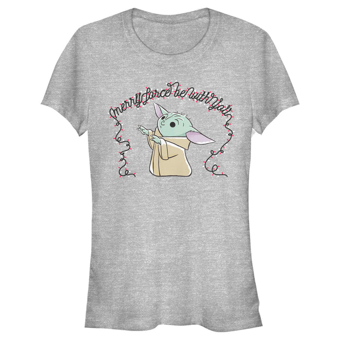 fifth sun Junior's Star Wars: The Mandalorian Christmas The Child Light Up Letters T-Shirt