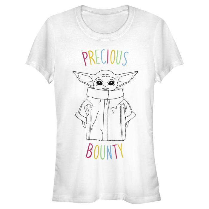 fifth sun Junior's Star Wars: The Mandalorian The Child Precious Bounty Rainbow Text T-Shirt