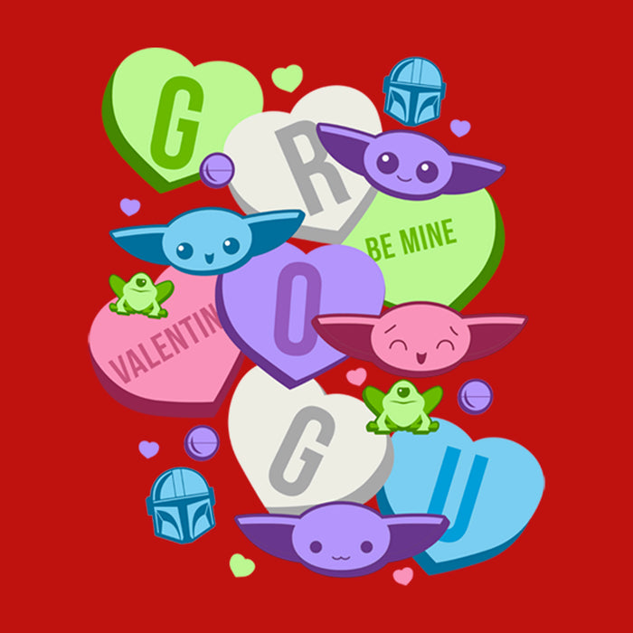 Fifth Sun Junior's Star Wars: The Mandalorian Valentine's Day The Child Floating Candy Hearts T-Shirt