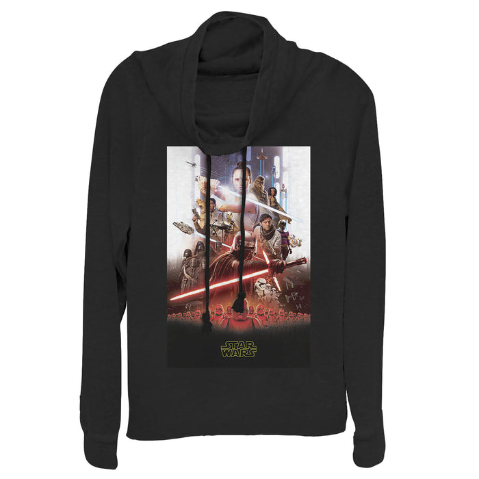 fifth sun Junior's Star Wars: The Rise of Skywalker Epic Poster Cowl Neck Sweatshirt